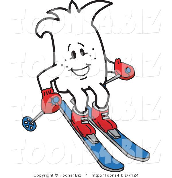 Vector Illustration of a Guy Skiing