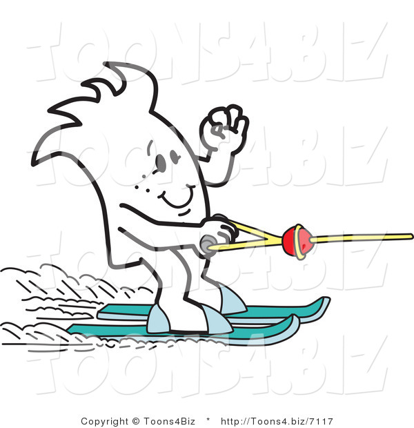 Vector Illustration of a Guy Water Skiing