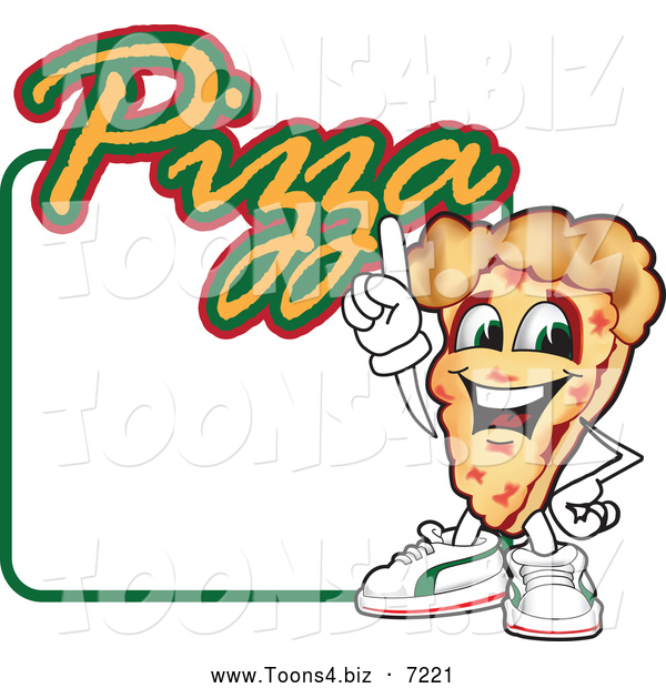 Vector Illustration of a Happy Pizza Mascot Character Sign or Logo 4