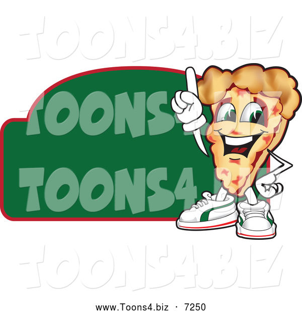 Vector Illustration of a Happy Pizza Mascot Character Sign or Logo 5