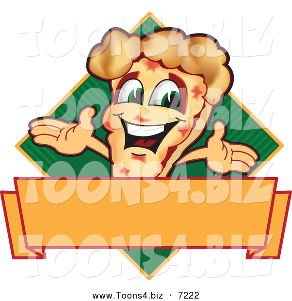 Vector Illustration of a Happy Pizza Mascot Character Sign or Logo 8