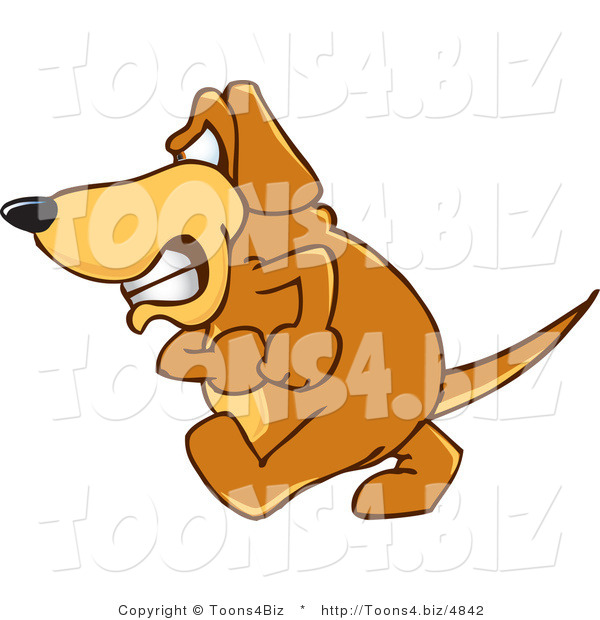 Vector Illustration of a Hound Dog Mascot with an Angry Grumpy Expression