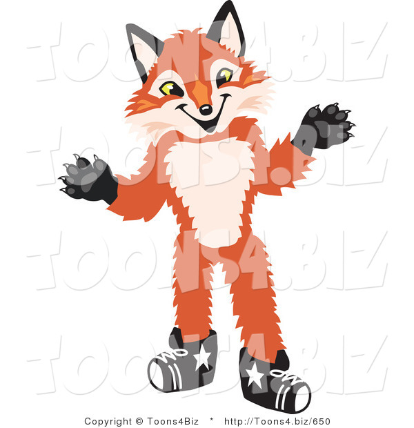 Vector Illustration of a Red Fox Mascot Cartoon CharacterRed Fox Mascot
