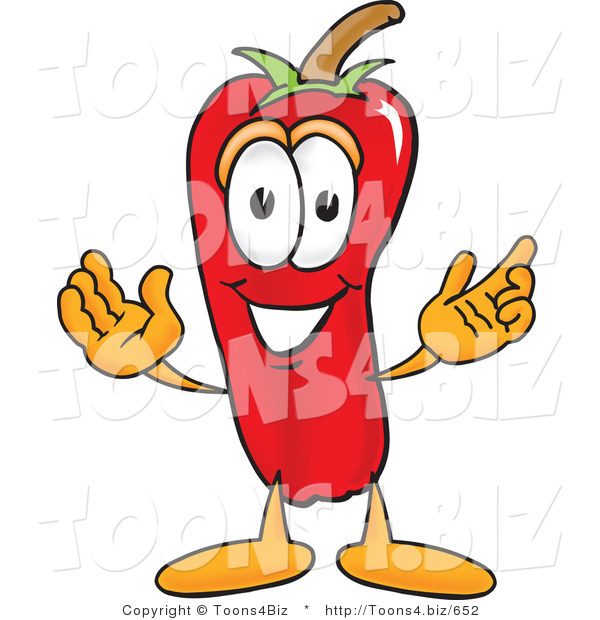 Vector Illustration of a Red Hot Chili Pepper Mascot