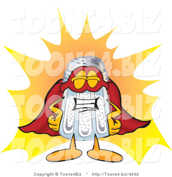 Vector Illustration of a Salt Shaker Mascot Dressed As a Super Hero