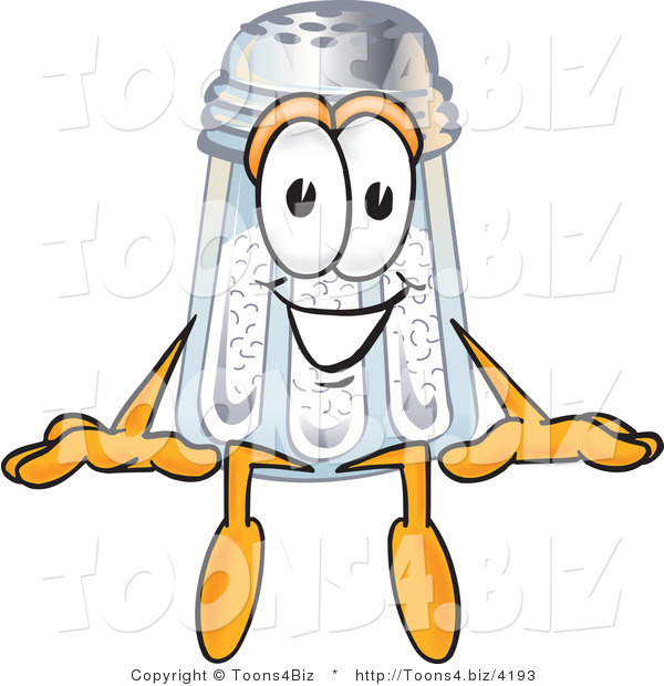 Vector Illustration of a Salt Shaker Mascot Sitting