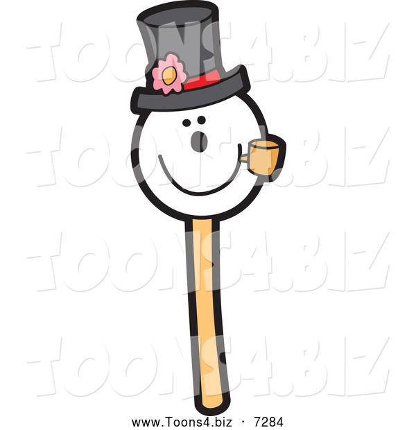 Vector Illustration of a Snowman Wearing a Hat and Smoking a Pipe Cake Pop Dessert