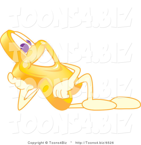 Vector Illustration of a Yellow Cartoon Star Mascot Reclined