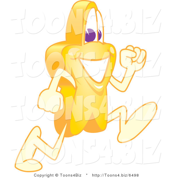 Vector Illustration of a Yellow Cartoon Star Mascot Running