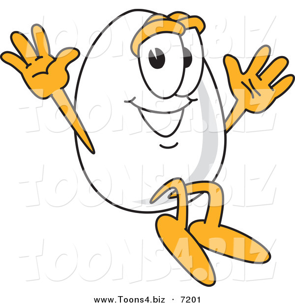 Vector Illustration of an Egg Mascot Jumping