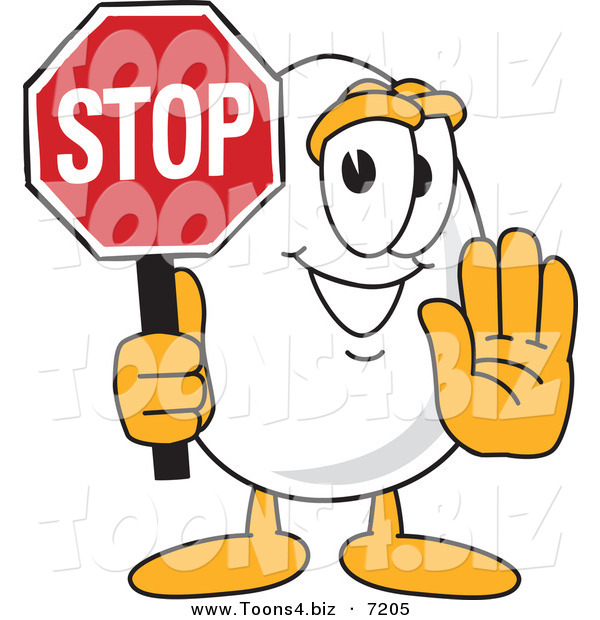 Vector Illustration of an Egg Mascot Stop Sign