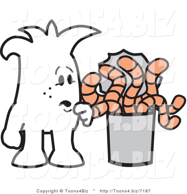 Vector Illustration of an Outlined Cartoon Character Opening a Can of Worms