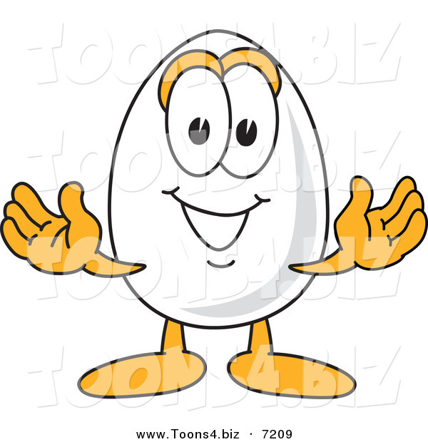 Vector Illustration of an Welcoming Egg Mascot Character