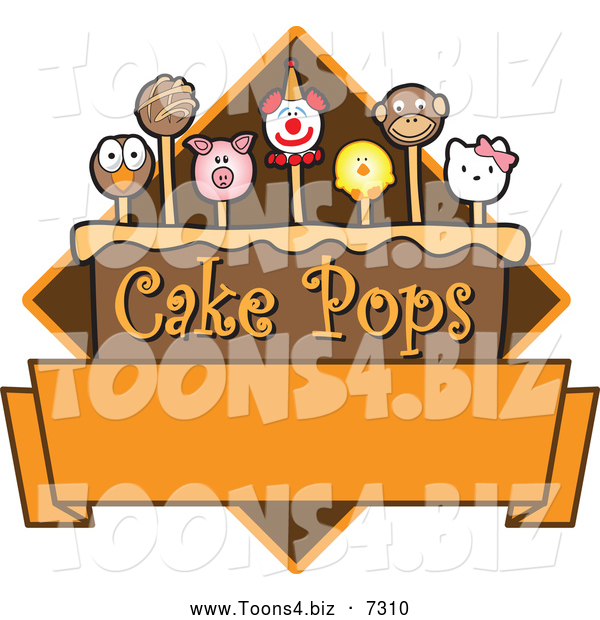 Vector Illustration of Yummy Animal Cake Pops Logo Design with Blank Copyspace - Version #3