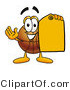 Illustration of a Basketball Mascot Holding an Orange Sales Price Tag by Mascot Junction