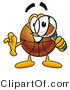 Illustration of a Basketball Mascot Looking Through a Magnifying Glass by Mascot Junction