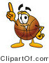 Illustration of a Basketball Mascot Pointing Upwards by Toons4Biz