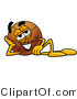 Illustration of a Basketball Mascot Resting His Head on His Hand by Mascot Junction
