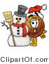 Illustration of a Basketball Mascot with a Snowman on Christmas by Mascot Junction