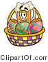 Illustration of a Beer Mug Mascot in an Easter Basket Full of Decorated Easter Eggs by Mascot Junction