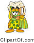 Illustration of a Beer Mug Mascot in Green and Yellow Snorkel Gear by Mascot Junction