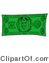 Illustration of a Beer Mug Mascot on a Dollar Bill by Mascot Junction