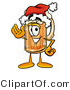 Illustration of a Beer Mug Mascot Wearing a Santa Hat and Waving by Mascot Junction