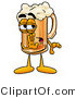 Illustration of a Beer Mug Mascot Whispering and Gossiping by Toons4Biz