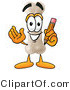 Illustration of a Bone Mascot Holding a Pencil by Mascot Junction