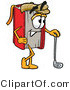 Illustration of a Book Mascot Leaning on a Golf Club While Golfing by Mascot Junction