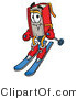 Illustration of a Book Mascot Skiing Downhill by Mascot Junction