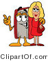 Illustration of a Book Mascot Talking to a Pretty Blond Woman by Mascot Junction