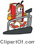 Illustration of a Book Mascot Walking on a Treadmill in a Fitness Gym by Toons4Biz