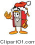 Illustration of a Book Mascot Wearing a Santa Hat and Waving by Mascot Junction