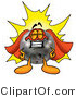 Illustration of a Bowling Ball Mascot Dressed As a Super Hero by Mascot Junction