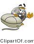Illustration of a Bowling Ball Mascot with a Computer Mouse by Mascot Junction