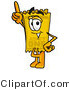 Illustration of a Cartoon Admission Ticket Mascot Pointing Upwards by Mascot Junction