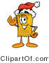 Illustration of a Cartoon Admission Ticket Mascot Wearing a Santa Hat and Waving by Mascot Junction