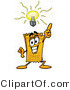 Illustration of a Cartoon Admission Ticket Mascot with a Bright Idea by Mascot Junction