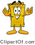 Illustration of a Cartoon Admission Ticket Mascot with Welcoming Open Arms by Mascot Junction