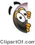 Illustration of a Cartoon Billiard 8 Ball Masco Peeking Around a Corner by Mascot Junction