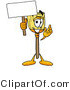 Illustration of a Cartoon Broom Mascot Holding a Blank Sign by Mascot Junction