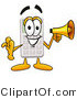 Illustration of a Cartoon Calculator Mascot Holding a Megaphone by Mascot Junction