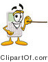 Illustration of a Cartoon Calculator Mascot Holding a Pointer Stick by Mascot Junction