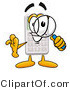 Illustration of a Cartoon Calculator Mascot Looking Through a Magnifying Glass by Mascot Junction