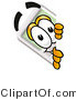 Illustration of a Cartoon Calculator Mascot Peeking Around a Corner by Mascot Junction