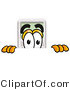 Illustration of a Cartoon Calculator Mascot Peeking over a Surface by Mascot Junction