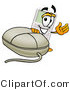 Illustration of a Cartoon Calculator Mascot with a Computer Mouse by Mascot Junction