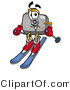 Illustration of a Cartoon Camera Mascot Skiing Downhill by Mascot Junction