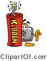 Illustration of a Cartoon Camera Mascot Standing with a Lit Stick of Dynamite by Mascot Junction